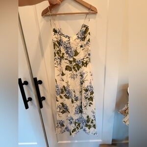 Reformation Juliette dress - white and blue floral